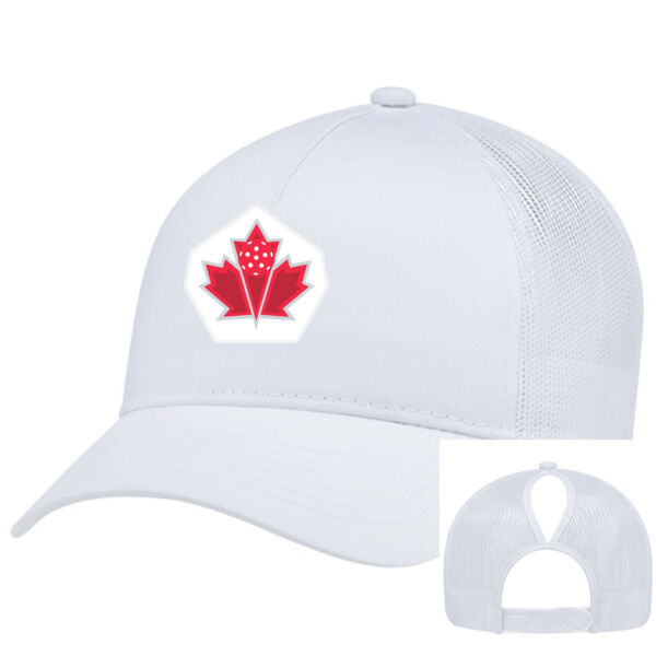 Ponytail Women's Emblem Patched Mesh Back Cap Thumbnail
