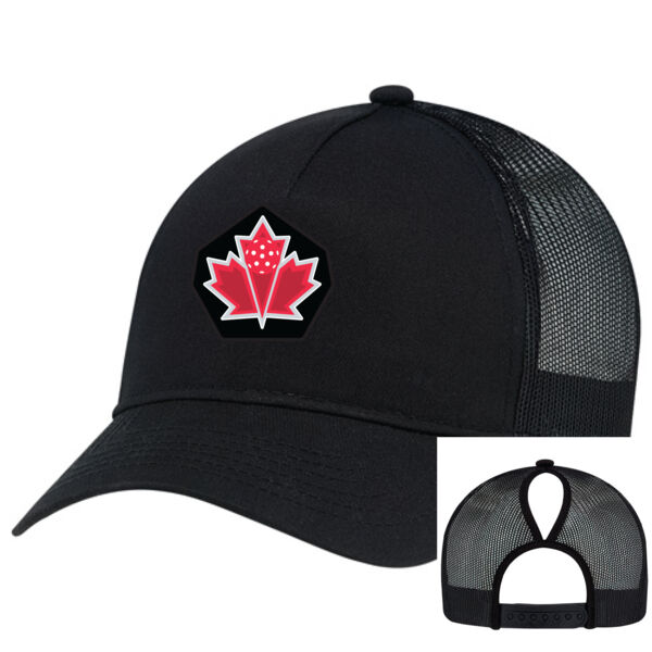 Ponytail Women's Emblem Patched Mesh Back Cap Thumbnail