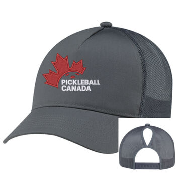 Ponytail Women's Emblem Embroidered Mesh Back Cap Thumbnail